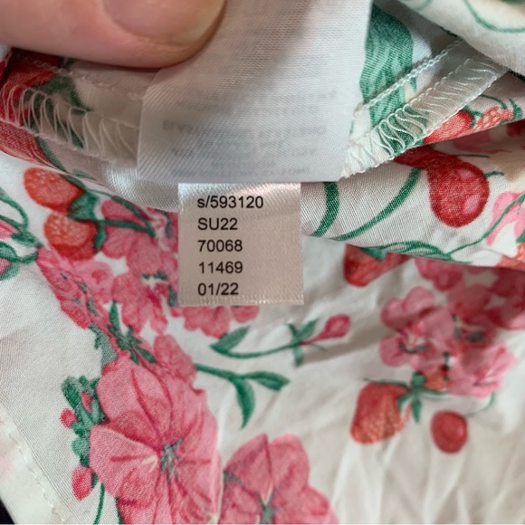 Ann Taylor NWT Strawberry Cherry Print Bow Back Ruffle Sleeveless Top Size XL P - Picture 9 of 11